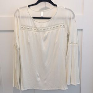 Cream Blouse bell sleeve